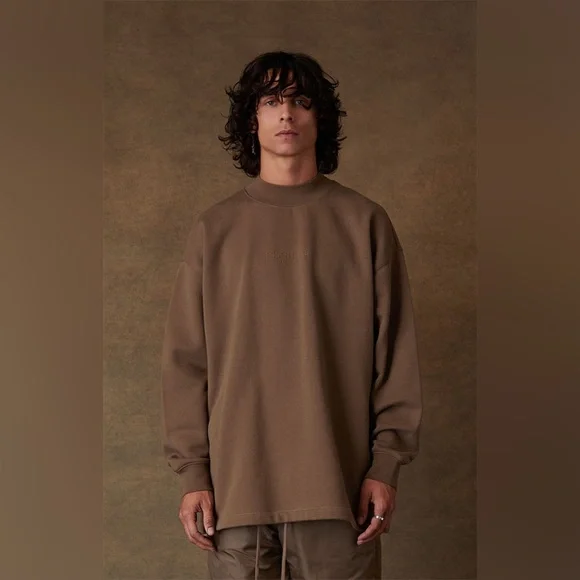 Fear of God ESSENTIALS Relaxed Crewneck in WoodMedium